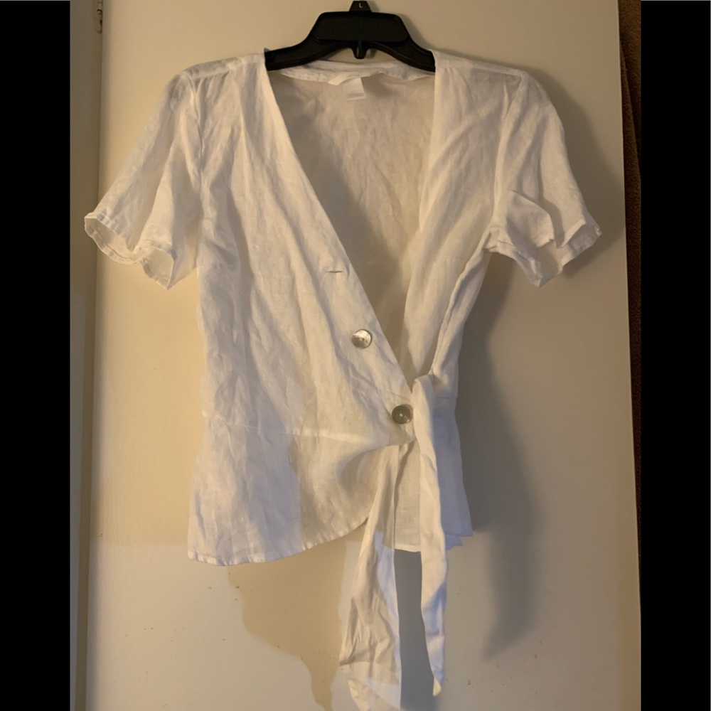 Never worn new white linen blouse. Perfect for spring and summer